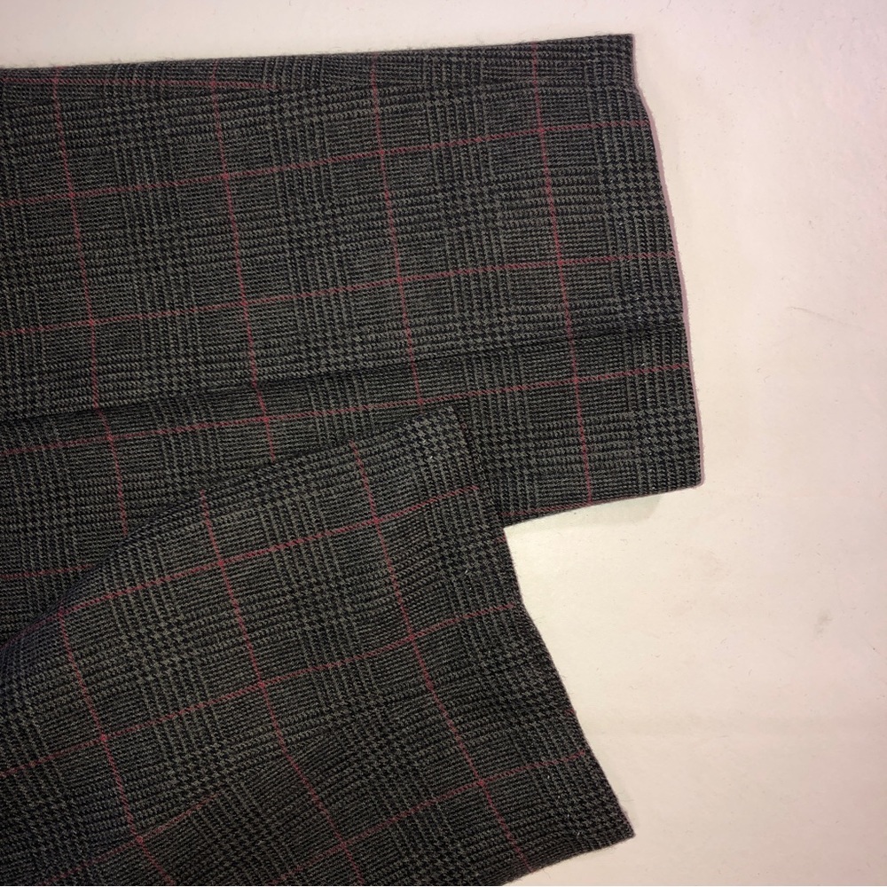 Vintage Giorgio Sant’Angelo Glen Check Plaid Wool Pants Gray Red - Picture 7 of 17